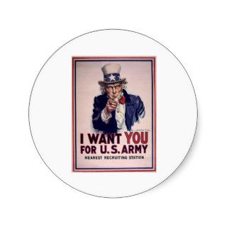 Uncle Sam Recruitment Poster Stickers
