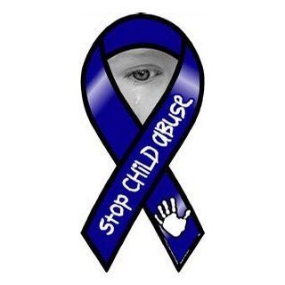 Stop Child Abuse Now Awarenesss 2 in 1 Ribbon Magnet Automotive