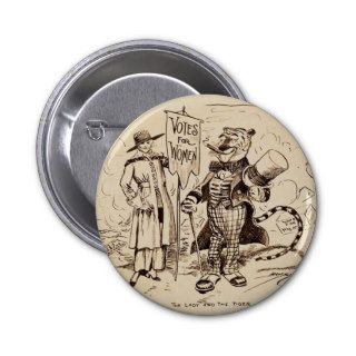The Lady and the Tiger by Clifford K. Berryman Pinback Button