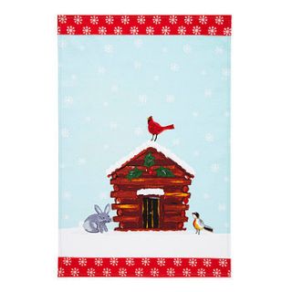 christmas woodland cotton tea towel by ulster weavers