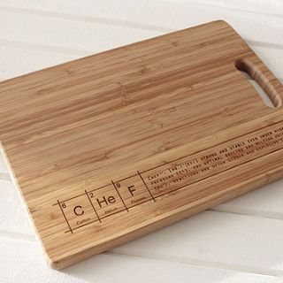 chef element bamboo wood chopping board by newton and the apple