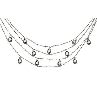 ABS by Allen Schwartz CZ 18 inch Teardrop Bib Necklace ABS by Allen Schwartz Fashion Necklaces
