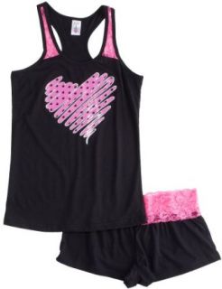 Wurl Juniors Lace Heart Pajama Set