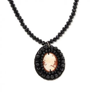 AMEDEO NYC® "Must Cameo" 25mm Cameo Beaded Lace Drop Necklace