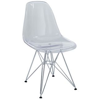 Clear Plastic Side Chair with Wire Base Modway Dining Chairs