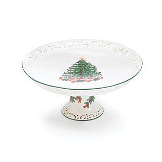 Beautiful Porcelain Pedestal Cake Plate/Stand For Christmas/Holiday Decor Kitchen & Dining