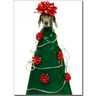 Boxed Christmas Holiday Greeting Card, William Wegman Tree Topper 2006 (Set of 12) 