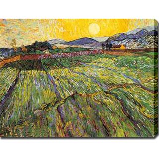 Vincent van Gogh 'Enclosed Field with Rising Sun Saint Remy' Oil on Canvas Art Canvas
