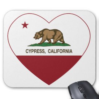 california flag cypress heart mouse pads