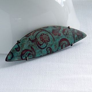 vintage style enamel brooch by anna clark studio