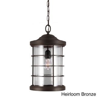 Sauganash 1 light Clear Seeded Glass Outdoor Pendant