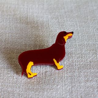 dachshund sausage dog brooch by finest imaginary
