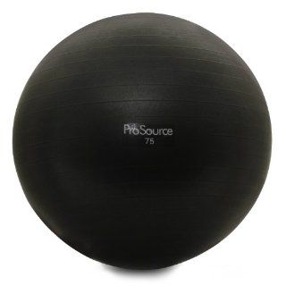 ProSource Premium Anti Burst Swiss Exercise Ball with pump (Black, 75cm)  Sports & Outdoors