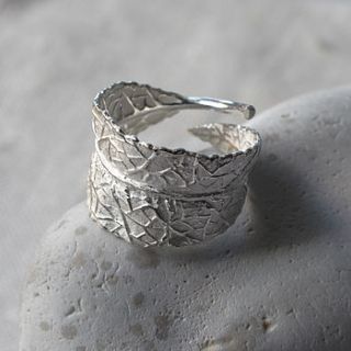 silver leaf furl ring by martha jackson