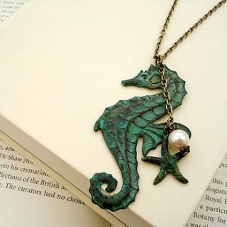 vintage style seahorse necklace by hart and bloom