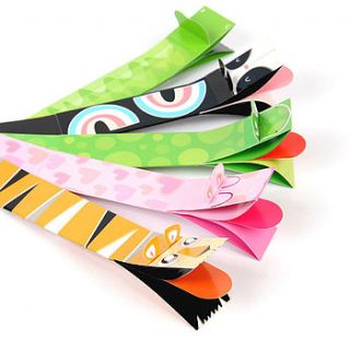 pack of five wild puppet bookmarks by bookbeasts