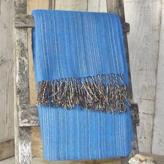 'cobalt blue' irish tweed throw by rustic country crafts