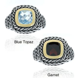 Glitzy Rocks Sterling Silver Gemstone Rope Design Ring Glitzy Rocks Gemstone Rings