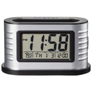 Crosley LCD Alarm Clock   Brushed Aluminum/Black