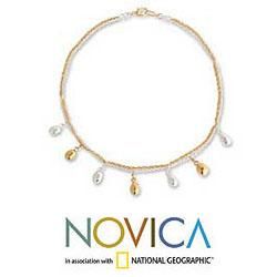 Goldplated 'Morning Sunshine' Natural Coffee Bean Necklace (Thailand) Novica Necklaces