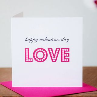 'happy valentine's day love' card by twenty seven