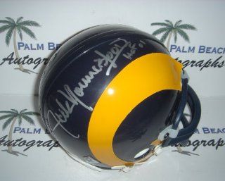 Jack Youngblood signed Los Angeles Rams Throwback Mini Helmet Sports & Outdoors