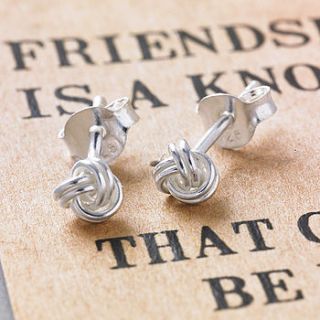 friendship knot silver earrings by wue