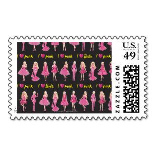 I Heart Pink pattern Postage Stamps