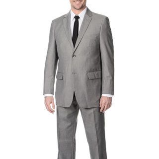 Angelo Rossi Mens Grey 2 button Micro Tech Suit