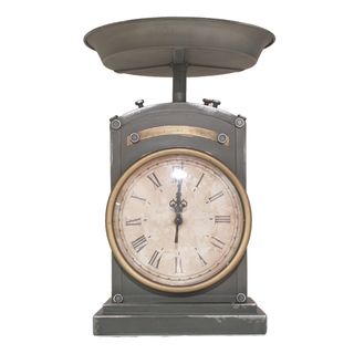 Rustic Grey Metal Tabletop Clock