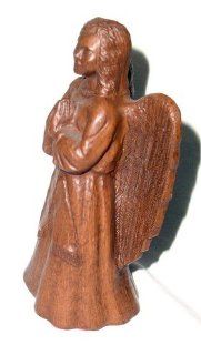 Artist Pam Talley Stoneburner 1990 Limited to 2500 Joyeux Angel Pecan Shell Resin Figurine   Collectible Figurines