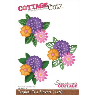 Cottagecutz Die 4x6 tropical Trio Flowers