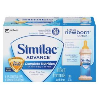 Similac Advance Ready To Feed Newborn Infant Formula Bottles, 2 Fl oz. (48