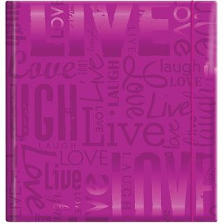 Embossed Gloss Live, Love, Laugh Expressions Bright Purple Photo Album (holds 200 Photos)