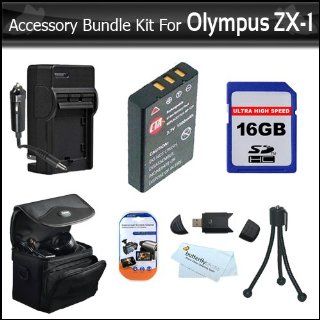 16GB Accessories Bundle kit For Olympus XZ 1 SZ 10 SZ 20 SZ 30MR SP 800 SP 810UZ SZ 11 Camera Includes 16GB High Speed SD Memory Card + Extended (1000maH) Replacement LI 50B Battery + Ac/ Dc Charger + Case + Screen Protectors + USB 2.0 SD Reader +More  Ca