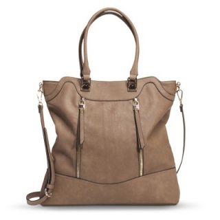Moda Luxe Solid Tote Handbag with Removable Crossbody Strap   Tan