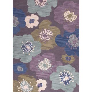 Hand tufted Transitional Floral Pattern Pink/ Purple Rug (2 X 3)