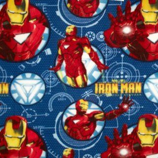 Iron Man Fleece Blue Fabric By The YD