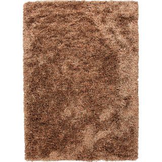 Handwoven Shags Abstract pattern Brown Textured Rug (2 X 3)