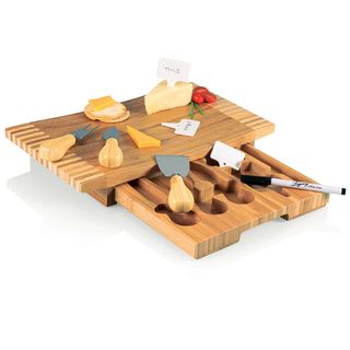 Concavo Bamboo Serving Tray Picnic Time Cheese Knives