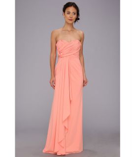 Badgley Mischka Strapless Gown Womens Dress (Coral)