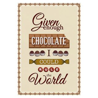 funny chocolate quote print by of life & lemons