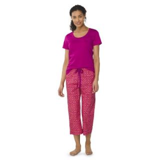 Gilligan & OMalley Womens Tee Shirt/Crop Pajama Set   Springtime Pink M