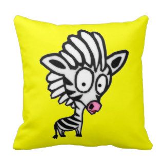 Cute Cartoon Zebra Throw Pillows