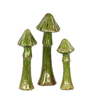 Urban Trends Collection Green Ceramic Mushroom (Set of 3) Urban Trends Collection Accent Pieces