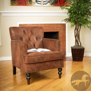 Christopher Knight Home Malone Brown Tufted Club Chair Christopher Knight Home Chairs