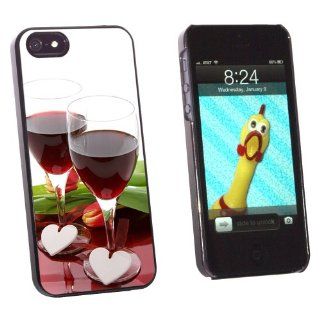 Graphics and More Love Romance Wedding Anniversary Hearts Wine Celebration   Snap On Hard Protective Case for Apple iPhone 5/5s   Non Retail Packaging   Black Cell Phones & Accessories