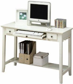French Country 42"w Computer Desk, 42"W, ANT WHITE  