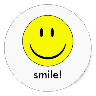 Rainbow be happy smiley face stickers