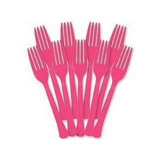 Bright Pink Premium Quality Plastic Forks   48 Count Health & Personal Care